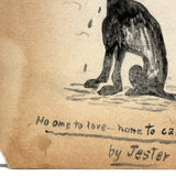 No One To Love, Sad Little Old Black Dog Watercolor by Jester