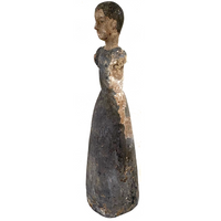 Tall, Spare Antique Santos Figure in Otherworldly Blue