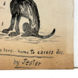 No One To Love, Sad Little Old Black Dog Watercolor by Jester