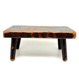 Wonderful All Original Paint Decorated c. 1840s Primitive Stool, Pittsfield, NH (Great Underside, Too)
