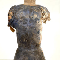 Tall, Spare Antique Santos Figure in Otherworldly Blue