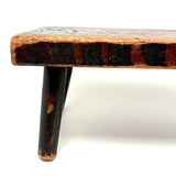 Wonderful All Original Paint Decorated c. 1840s Primitive Stool, Pittsfield, NH (Great Underside, Too)