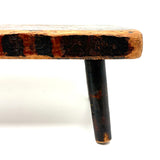 Wonderful All Original Paint Decorated c. 1840s Primitive Stool, Pittsfield, NH (Great Underside, Too)
