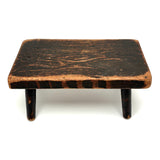 Wonderful All Original Paint Decorated c. 1840s Primitive Stool, Pittsfield, NH (Great Underside, Too)