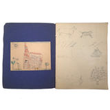 1909 Dutch School Notebook with Naive Drawings, Star Diagrams and More