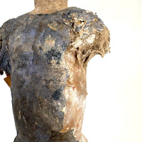 Tall, Spare Antique Santos Figure in Otherworldly Blue