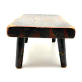 Wonderful All Original Paint Decorated c. 1840s Primitive Stool, Pittsfield, NH (Great Underside, Too)
