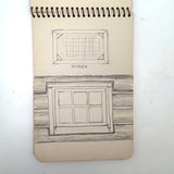 Building a Log Cabin and Observing the Environs, 1953 Spiral Bound Pocket Sketchbook
