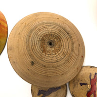 Excellent, Extra Large c. 1900 Painted Treen Apple with Horse Racing Game