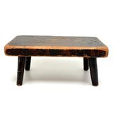 Wonderful All Original Paint Decorated c. 1840s Primitive Stool, Pittsfield, NH (Great Underside, Too)