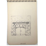 Building a Log Cabin and Observing the Environs, 1953 Spiral Bound Pocket Sketchbook