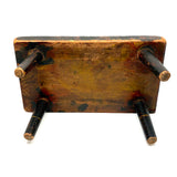Wonderful All Original Paint Decorated c. 1840s Primitive Stool, Pittsfield, NH (Great Underside, Too)