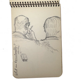 Building a Log Cabin and Observing the Environs, 1953 Spiral Bound Pocket Sketchbook