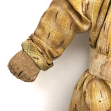 Much Loved Antique Straw Stuffed Doll with Painted Face and Gray Hair