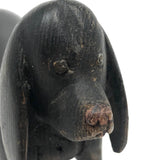 SOLD Wonderful Old Carved Black Dog with Great Face