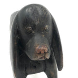 SOLD Wonderful Old Carved Black Dog with Great Face