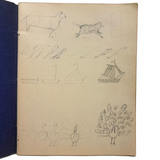 1909 Dutch School Notebook with Naive Drawings, Star Diagrams and More