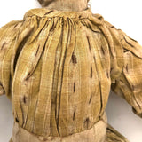 Much Loved Antique Straw Stuffed Doll with Painted Face and Gray Hair