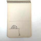 Building a Log Cabin and Observing the Environs, 1953 Spiral Bound Pocket Sketchbook