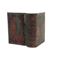 19th C. Tin Book Shaped Box in Original Paint