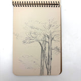 Building a Log Cabin and Observing the Environs, 1953 Spiral Bound Pocket Sketchbook