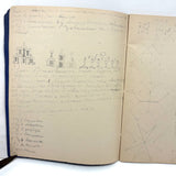 1909 Dutch School Notebook with Naive Drawings, Star Diagrams and More