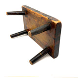 Wonderful All Original Paint Decorated c. 1840s Primitive Stool, Pittsfield, NH (Great Underside, Too)