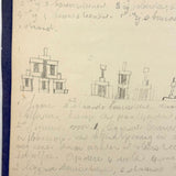 1909 Dutch School Notebook with Naive Drawings, Star Diagrams and More