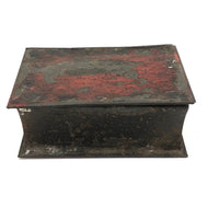 19th C. Tin Book Shaped Box in Original Paint