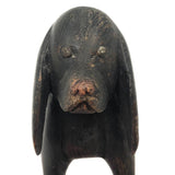 SOLD Wonderful Old Carved Black Dog with Great Face