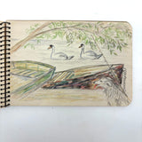 Building a Log Cabin and Observing the Environs, 1953 Spiral Bound Pocket Sketchbook