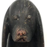 SOLD Wonderful Old Carved Black Dog with Great Face
