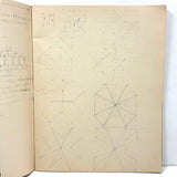 1909 Dutch School Notebook with Naive Drawings, Star Diagrams and More