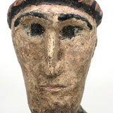 Wonderfully Inquitive Old Carved Guatemalan Folk Art Figure in Polychrome