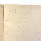 1909 Dutch School Notebook with Naive Drawings, Star Diagrams and More