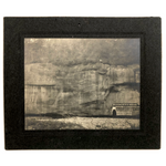 Woman with Back Turned, Oddly Placed Undertakers Sign, Friends High Above, Antique Mounted Photo