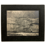Woman with Back Turned, Oddly Placed Undertakers Sign, Friends High Above, Antique Mounted Photo