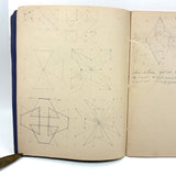 1909 Dutch School Notebook with Naive Drawings, Star Diagrams and More