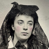 Woman in Mourning Dress, Hand-tinted Tintype, c. 1860s