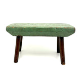 Sweet Antique Primitive Cricket Stool in Best Green Paint
