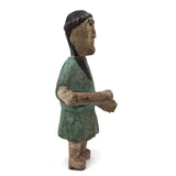 Wonderfully Inquitive Old Carved Guatemalan Folk Art Figure in Polychrome