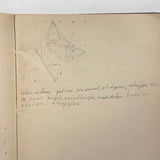 1909 Dutch School Notebook with Naive Drawings, Star Diagrams and More