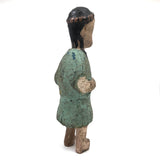 Wonderfully Inquitive Old Carved Guatemalan Folk Art Figure in Polychrome