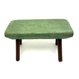 Sweet Antique Primitive Cricket Stool in Best Green Paint