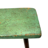 Sweet Antique Primitive Cricket Stool in Best Green Paint