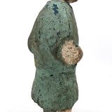 Wonderfully Inquitive Old Carved Guatemalan Folk Art Figure in Polychrome