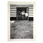 "The First Chosen", Folk Painting of Soldier Propped Against House with Grass, Panama City, FL., 1948
