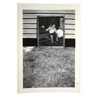 "The First Chosen", Folk Painting of Soldier Propped Against House with Grass, Panama City, FL., 1948