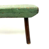 Sweet Antique Primitive Cricket Stool in Best Green Paint
