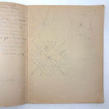 1909 Dutch School Notebook with Naive Drawings, Star Diagrams and More
